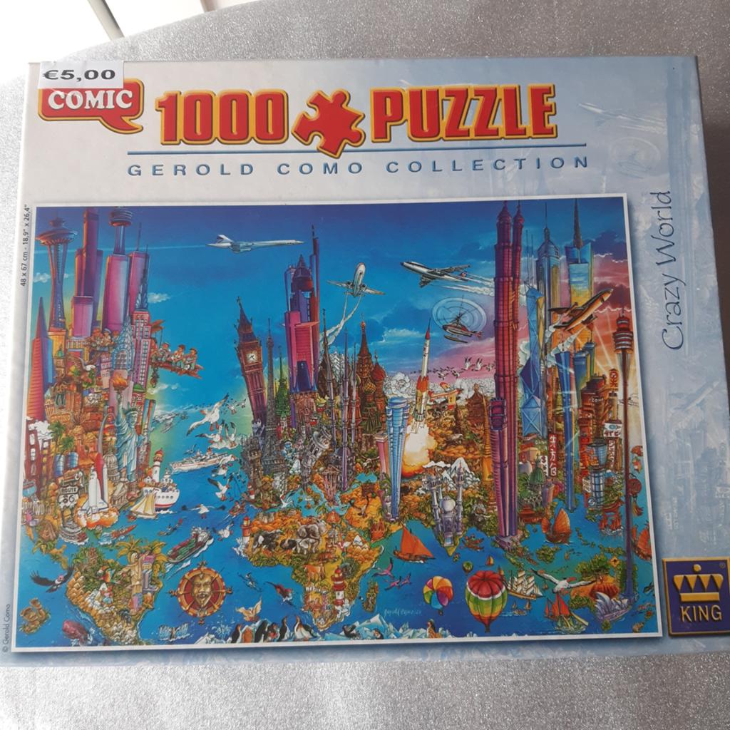 Comic Puzzel 1000 Stukjes - Crazy World, Ophalen, 500 t/m 1500 stukjes, Gebruikt, Legpuzzel