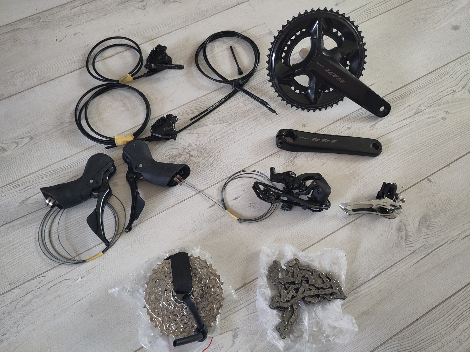 Shimano 105 R7100 2x12 Groepset - Nieuwstaat, Fietsen en Brommers, Fietsonderdelen, Ophalen of Verzenden, Zo goed als nieuw, Racefiets