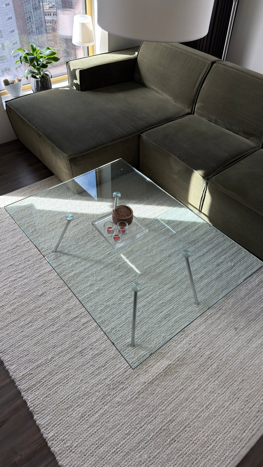 Beek Maupertuus designer glazen salontafel | 2CM Dik!, Huis en Inrichting, Tafels | Salontafels, Ophalen, Gebruikt, 100 tot 150 cm