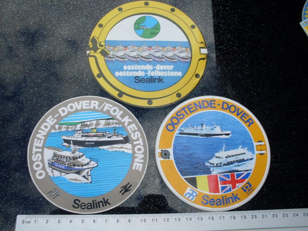 3x sticker Seaslink logo oostende dover folkstone, Verzenden, Zo goed als nieuw, Bedrijf of Vereniging