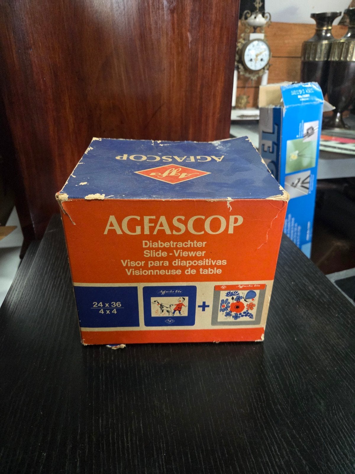Agfascop Diabetrachter Slide-Viewer met originele doos, Ophalen of Verzenden, Gebruikt, Met scherm