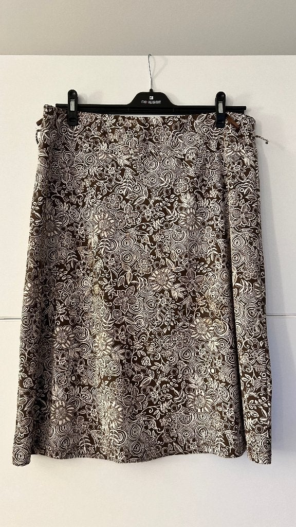 Biaggini bruine rok met witte bloemen, Biaggini, Bruin, Maat 46/48 (XL) of groter, Ophalen of Verzenden