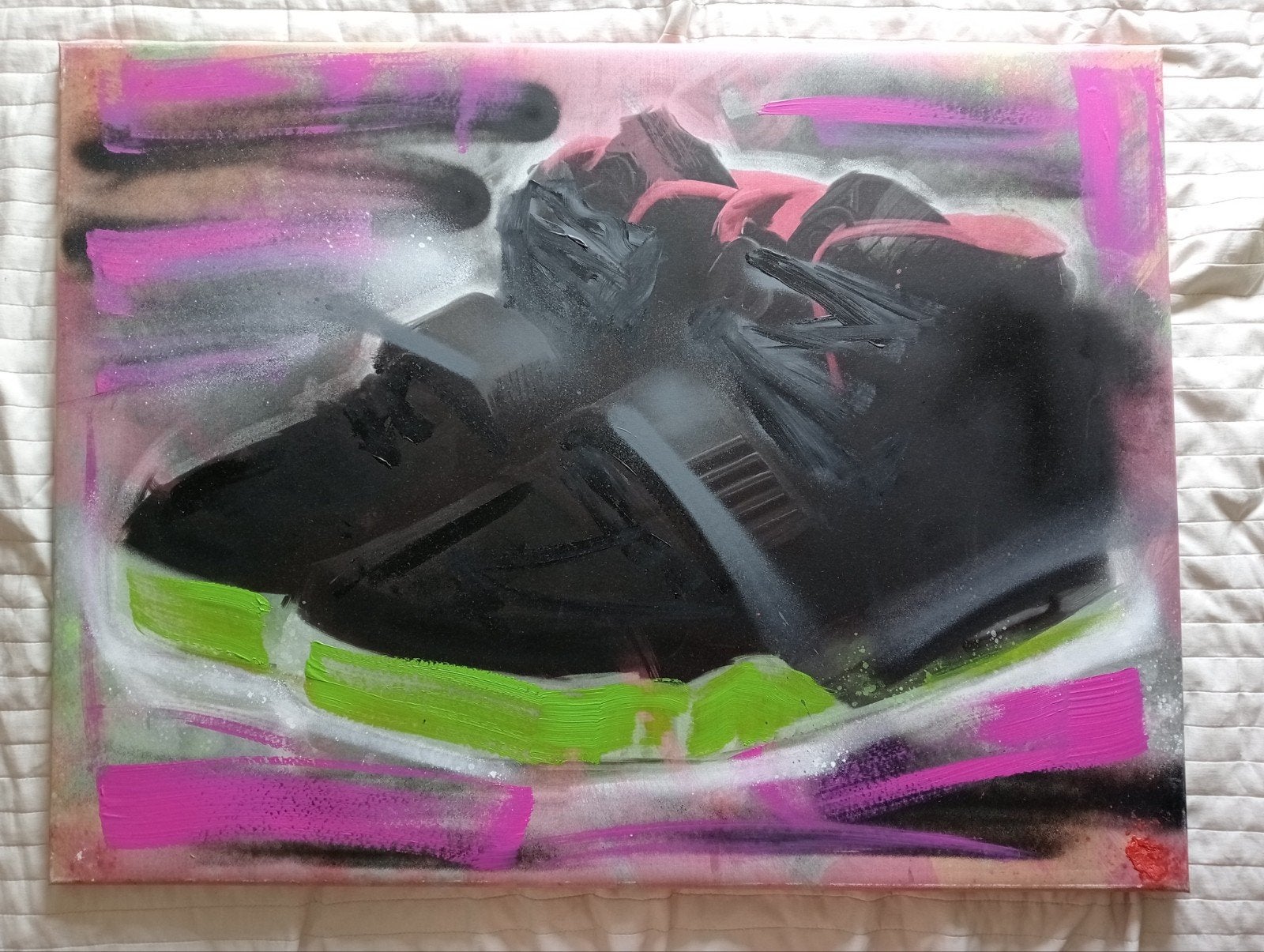 Air Jordan schilderij Street pop Art Graffiti stijl, Ophalen of Verzenden