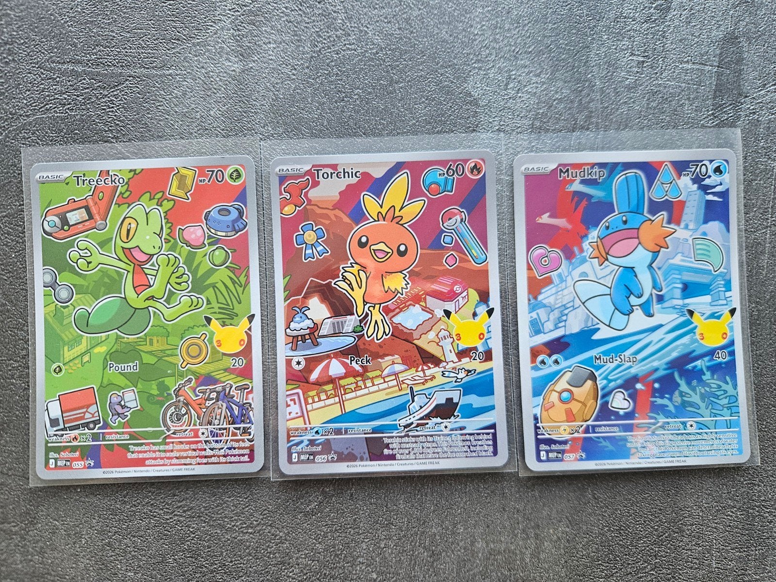 Pokémon First Partner Gen 3 - Lichte beschadiging Treecko, Ophalen of Verzenden, Zo goed als nieuw, Meerdere kaarten