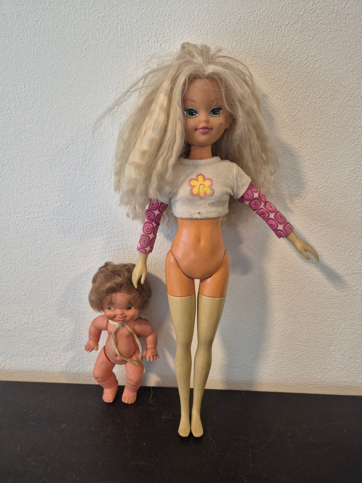 Vintage Famosa poppen: Barbie-achtige pop en babypop, Ophalen of Verzenden, Gebruikt, Barbie