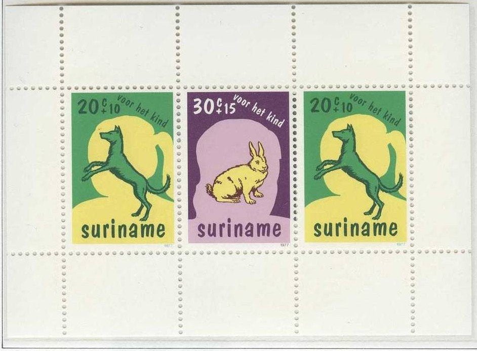 Suriname 1977 - blok ZB 107  - Kinderpostzegels, Ophalen of Verzenden, Postfris