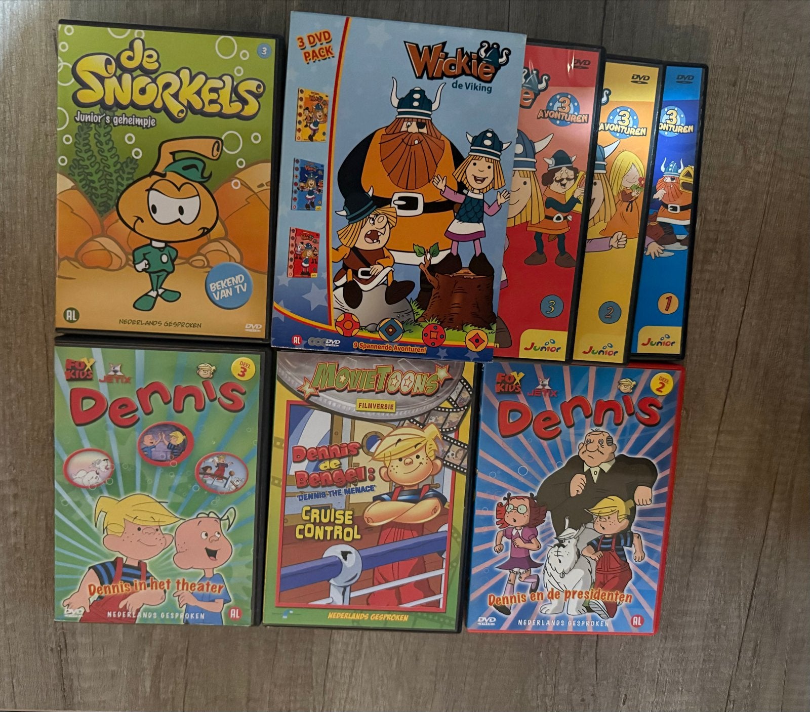 Snorkels, Wickie de Viking, Dennis the menace DVD’s, Cd's en Dvd's, Dvd's | Kinderen en Jeugd, Gebruikt, Animatie, Verzamelbox