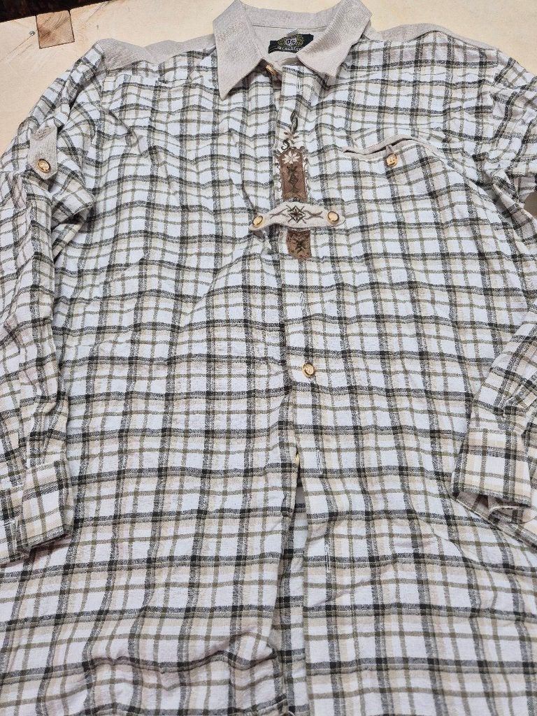 Oktoberfeest trachten overhemd, maat 43/44 XL, Ophalen of Verzenden, Zo goed als nieuw, Groen, Halswijdte 43/44 (XL)
