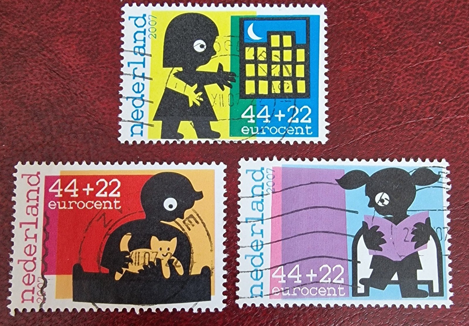 kv740 Nederland Kinderpostzegels 2007 - 3 gestempelde zegels, Postzegels en Munten, Postzegels | Nederland, Ophalen of Verzenden
