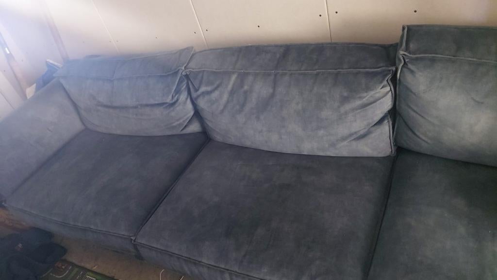 Comfortabele bank in petrol blauw - 2.65m lang, Huis en Inrichting, Banken | Bankstellen, 250 tot 300 cm, Gebruikt, 75 tot 100 cm