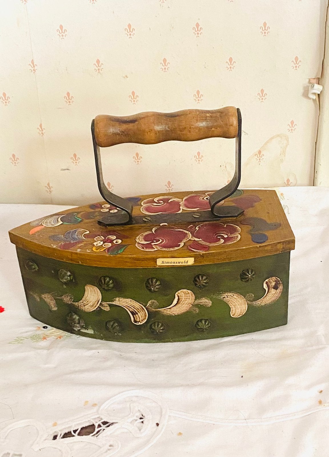 Sieradendoos opbergdoos hout beschilderd Simonswald, Antiek en Kunst, Curiosa en Brocante, Ophalen of Verzenden