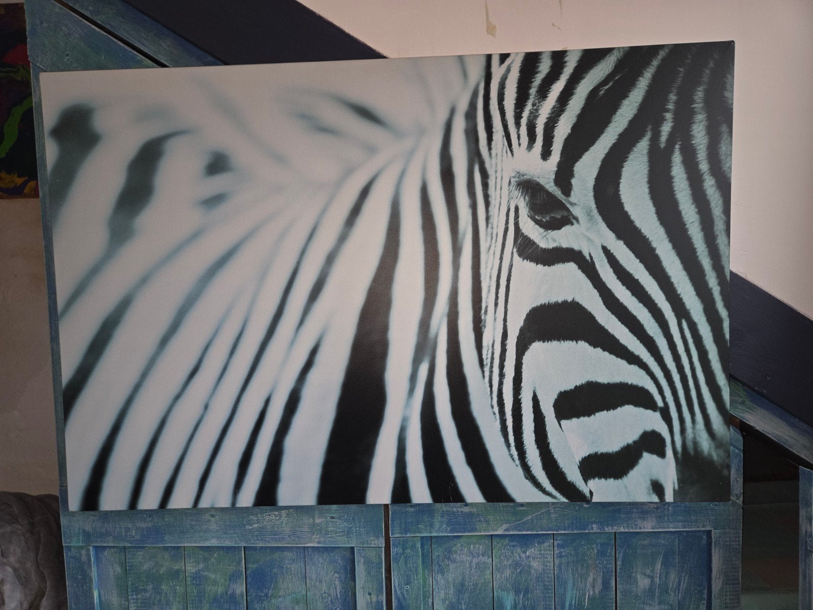 Ikea canvas doek Zebra, Ophalen, Gebruikt, Print, 100 tot 125 cm