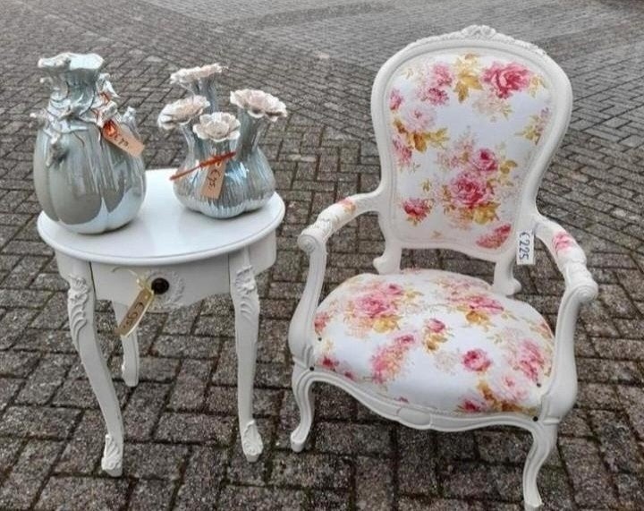 Brocante barok fauteuile geheel opnieuw gestoffeerd, Ophalen, Zo goed als nieuw, 75 tot 100 cm, Minder dan 50 cm