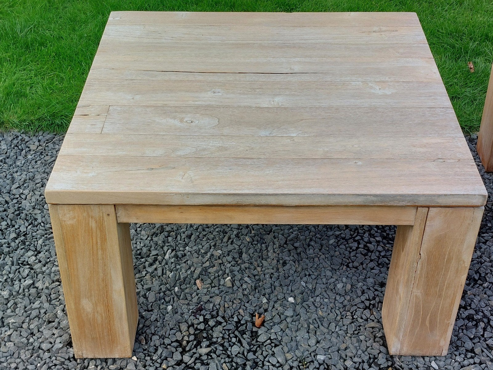 Robuuste Teak hout tuin lounge tafel - Vierkant Nette staat!, Ophalen, Zo goed als nieuw, Vierkant, Teakhout