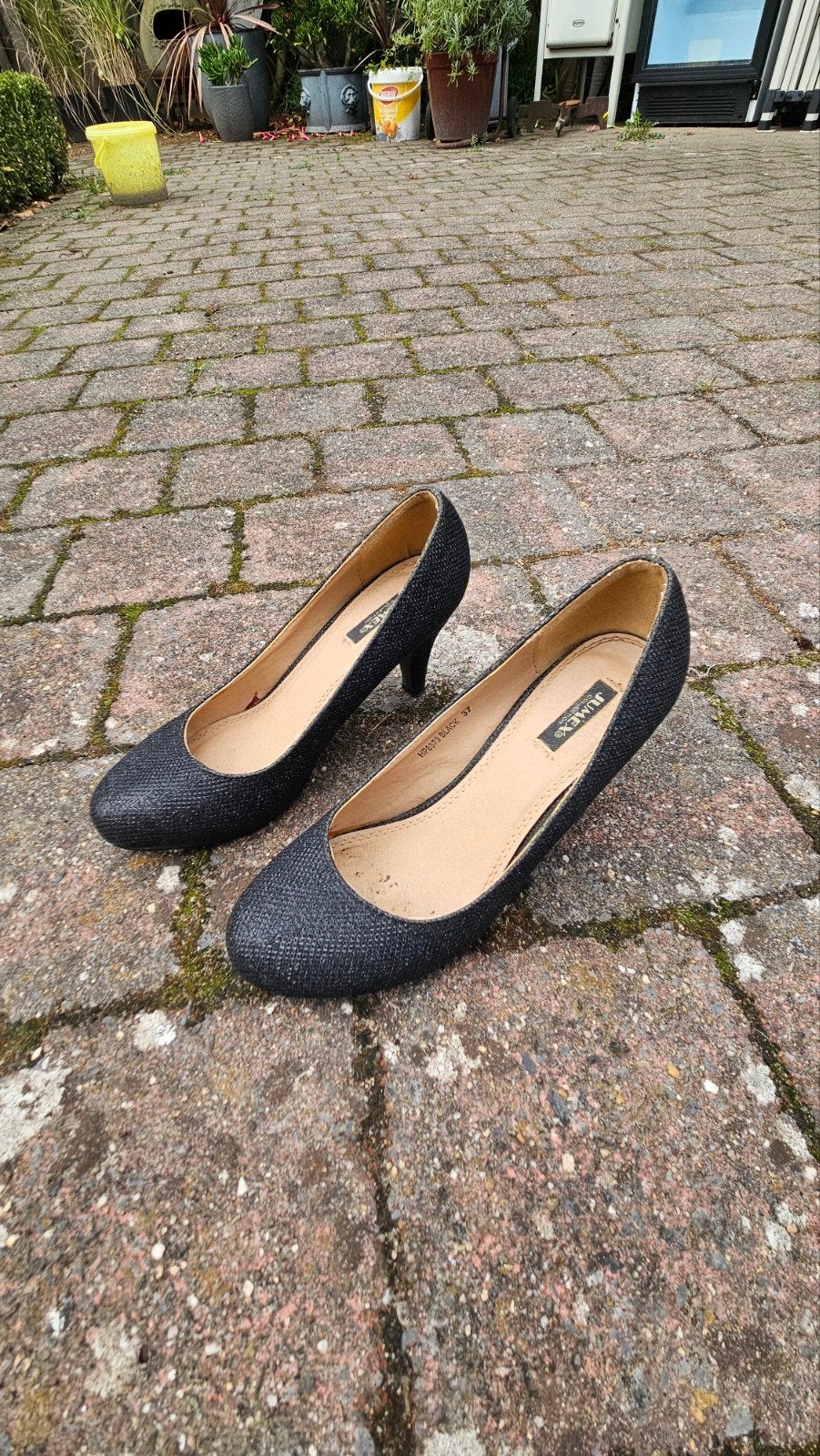 Jumex zwarte glitter pumps maat 37, Pumps, Zwart, Ophalen of Verzenden, Jumex