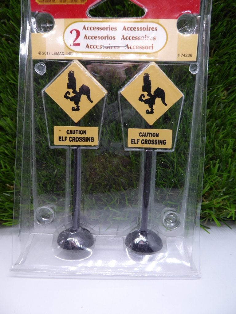 Lemax Set -  Elf crossing sign -  Ik ruim alles op, Ophalen of Verzenden, Nieuw