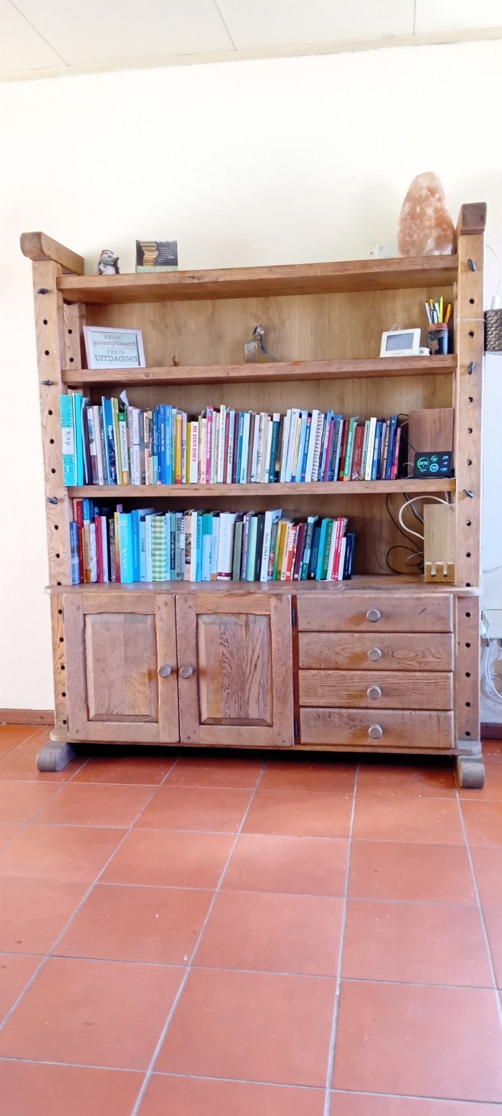Eiken kaas/boekenkast, Ophalen, Gebruikt, 150 tot 200 cm, Eikenhout