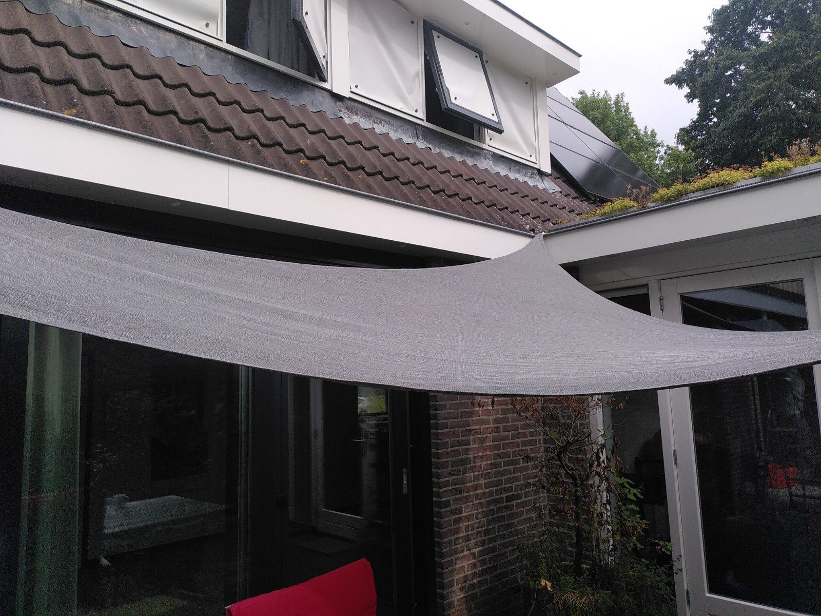Schaduwdoek driehoek, Tuin en Terras, Schaduwdoeken, Ophalen, Zo goed als nieuw