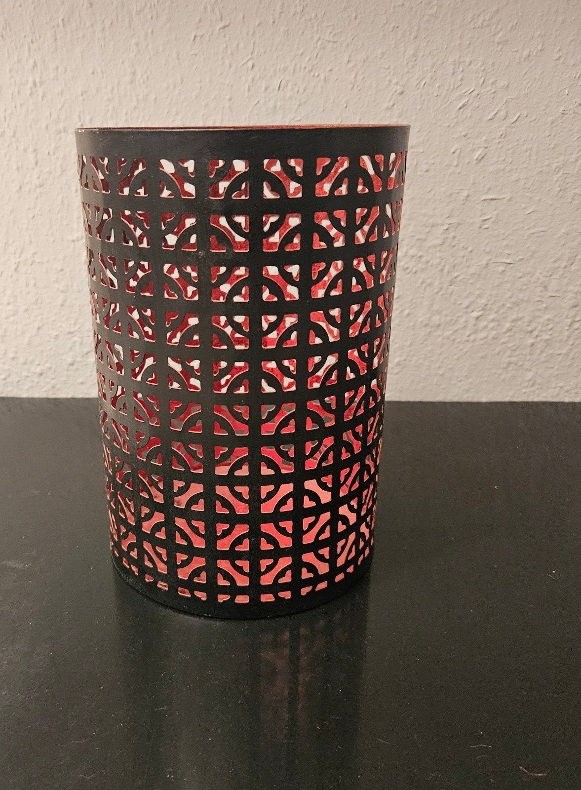 Lifestyle Home Collection Windlicht Zwart/Rood, Windlicht, Ophalen of Verzenden, Zo goed als nieuw, Metaal