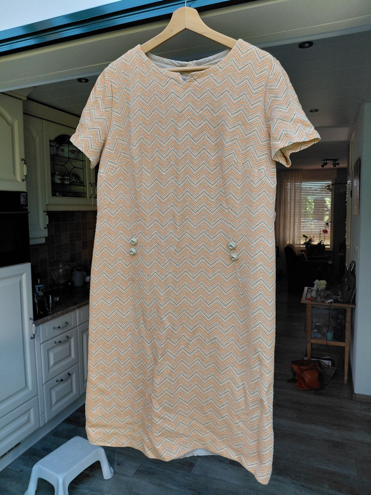Mooie Vintage Jurk van het merk: Elvi Coultre  mt 46, Ophalen of Verzenden