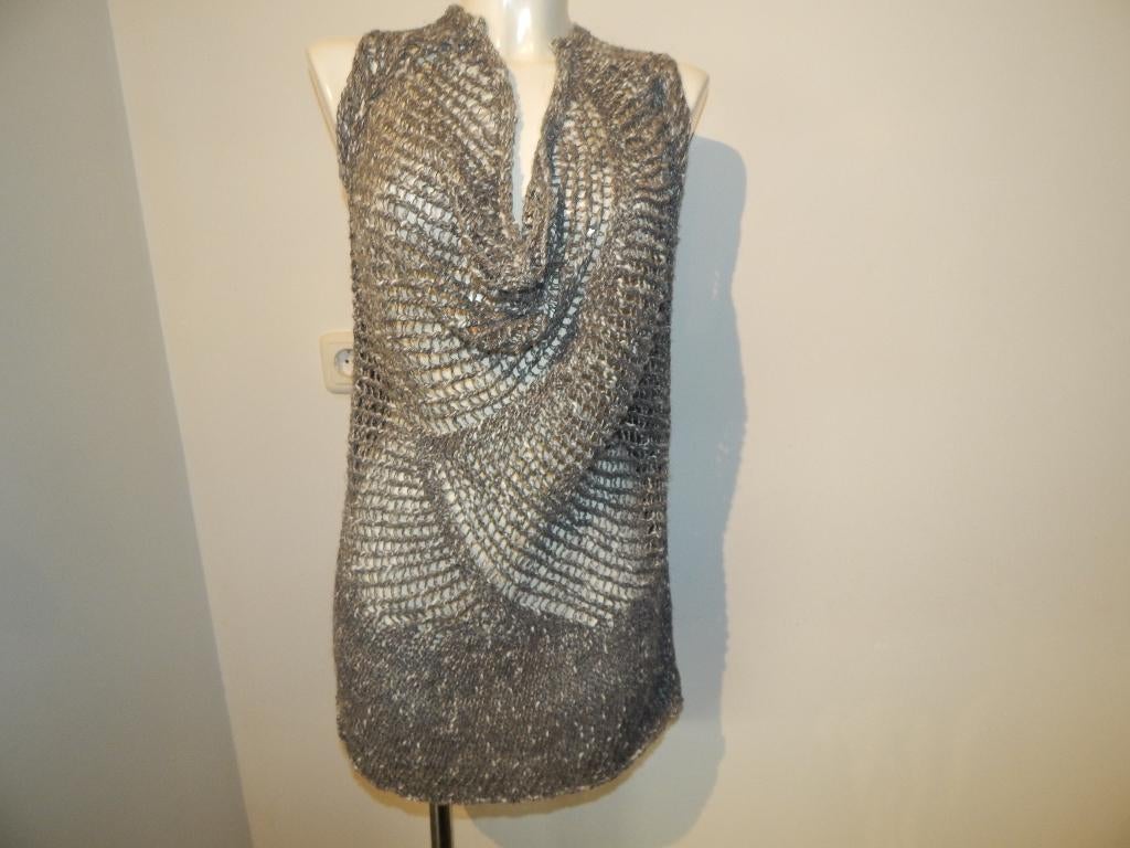Sarah Pacini vintage top tuniek los vallende hals One size, Bruin, Verzenden, Sarah Pacini, Maat 42/44 (L)