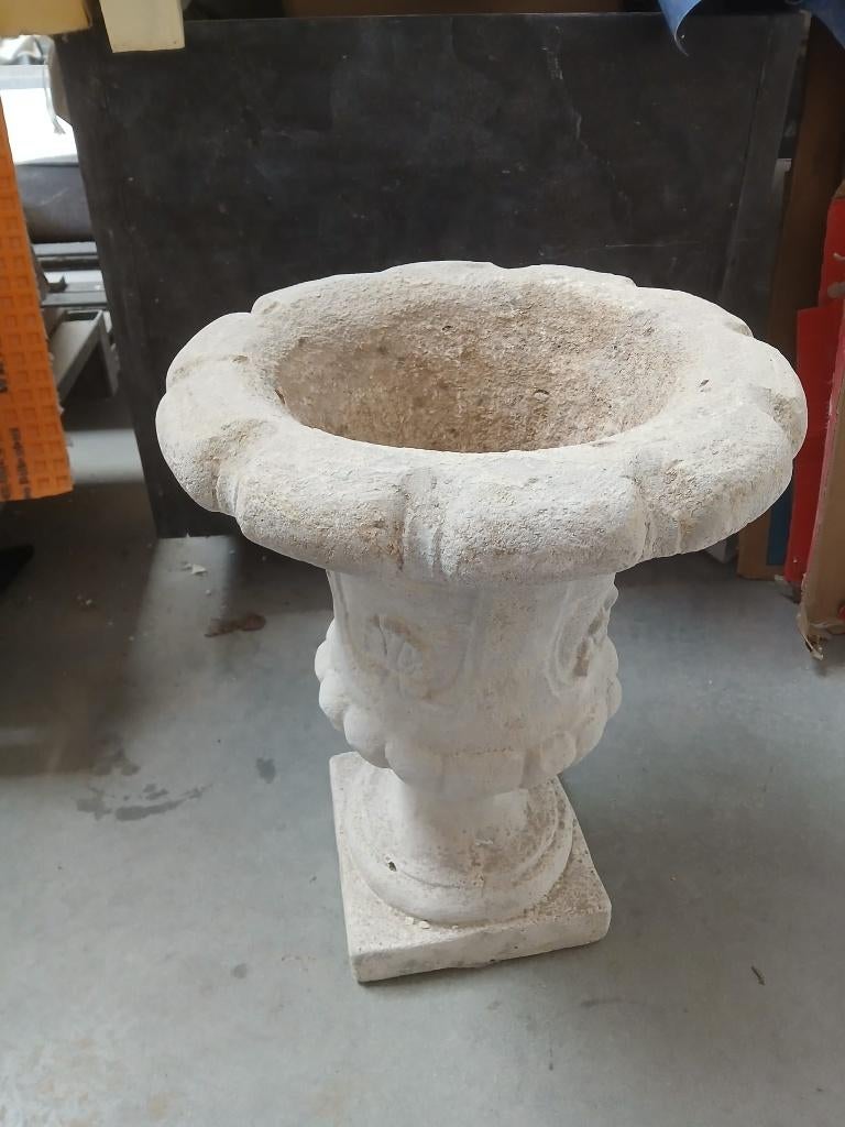 plantenbak, bloembak, Tuin en Terras, Steen, Gebruikt, Minder dan 60 cm, Rond