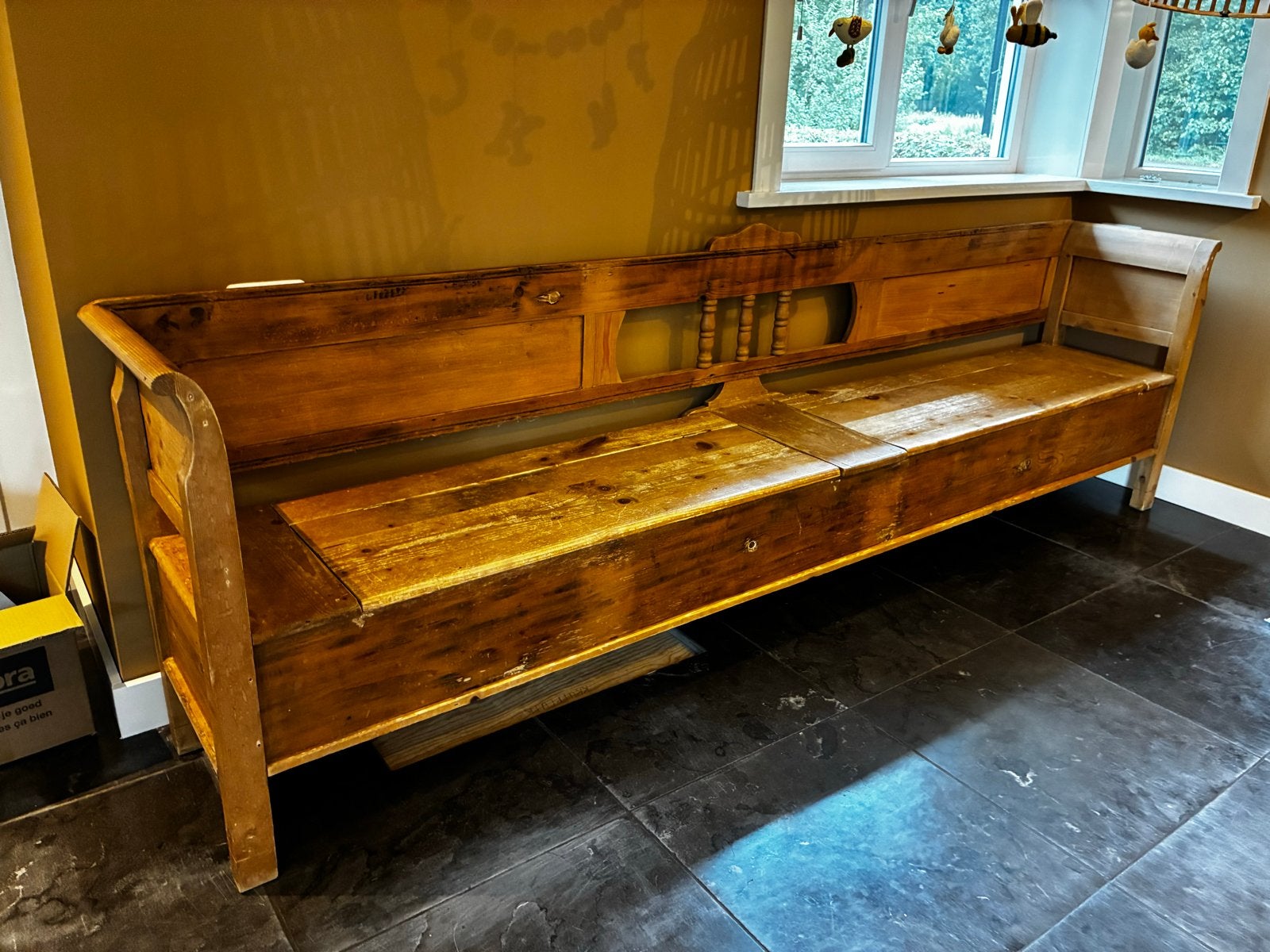 Antieke Klepbank van 3 Meter Lang - Massief Hout, Antiek en Kunst, Ophalen