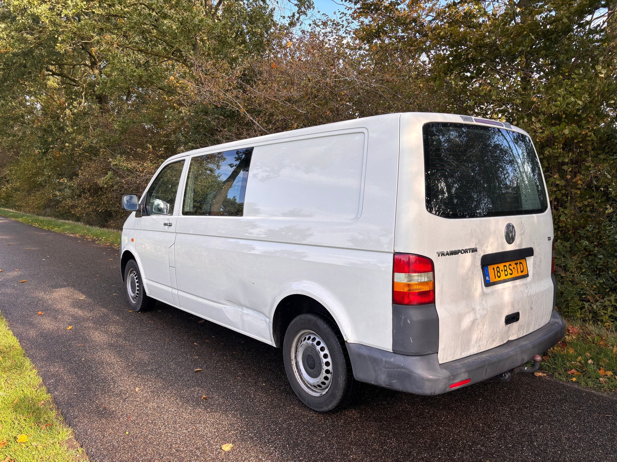 Volkswagen Transporter 1.9 TDI L2 DC 141.000KM NAP Trekhaak, Auto's, Gebruikt, 4 cilinders, Volkswagen, Wit