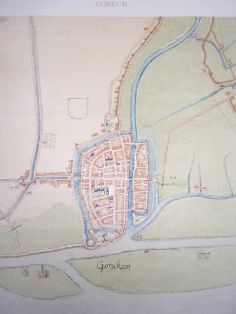 Gorinchem Plattegrond van de stad door Jacob van Deventer, Cartografie, Ophalen of Verzenden, 42 cm, Blanco verso