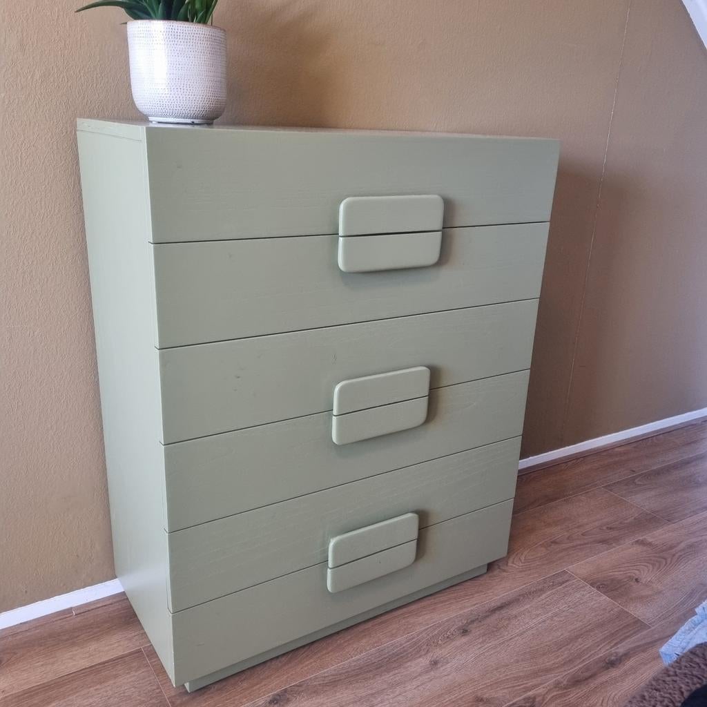 HKliving Ladekast Spacious Groen - Zo goed als nieuw, Huis en Inrichting, Kasten | Ladekasten, Zo goed als nieuw, Minder dan 100 cm