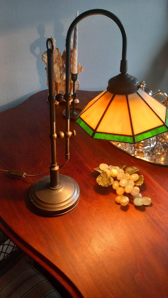 Tiffany bureaulamp/ leeslamp, Huis en Inrichting, Lampen | Tafellampen, Ophalen of Verzenden, Zo goed als nieuw, Minder dan 50 cm