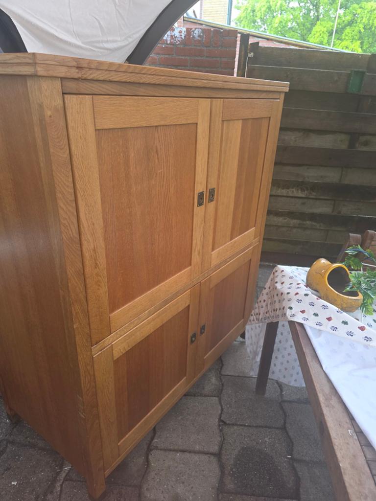 Computerkast van eikenhout., Ophalen, Zo goed als nieuw, 120 tot 170 cm, 40 tot 80 cm