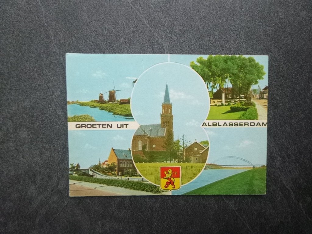 Alblasserdam, kerk/molen 1973, Verzamelen, Verzenden, 1960 tot 1980, Ongelopen, Noord-Brabant