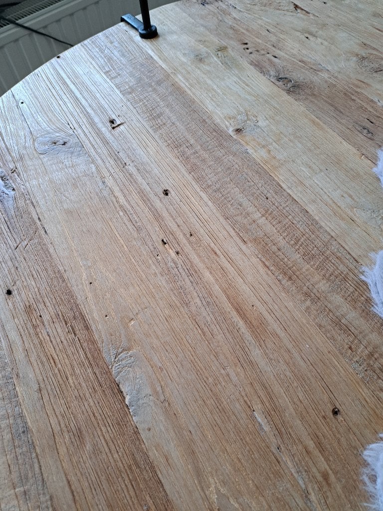 Ronde mangohouten eettafel 120cm