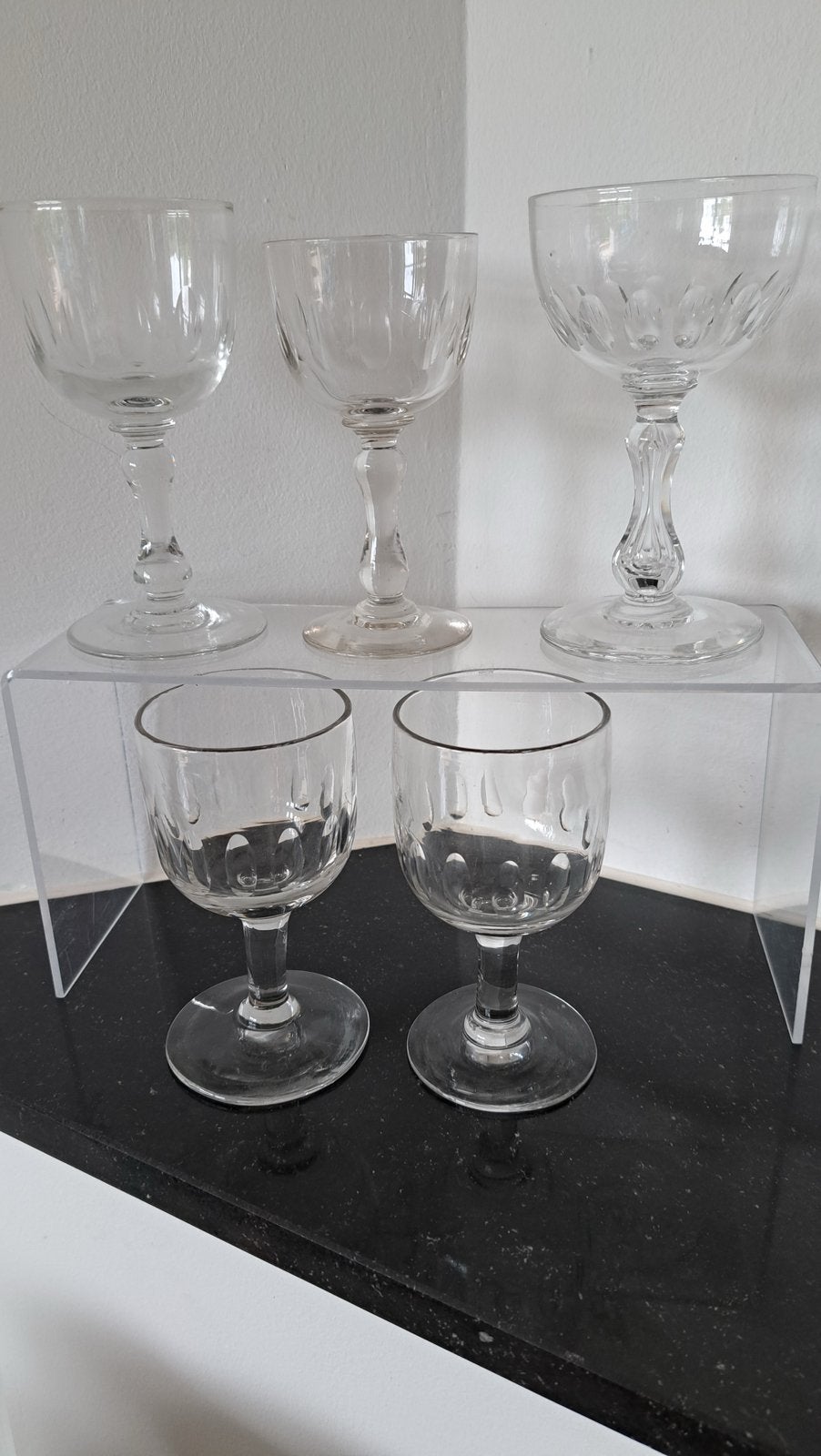 Set van 5  prachtige vintage glaasjes ,, Ophalen, Zo goed als nieuw, Borrel- of Shotglas