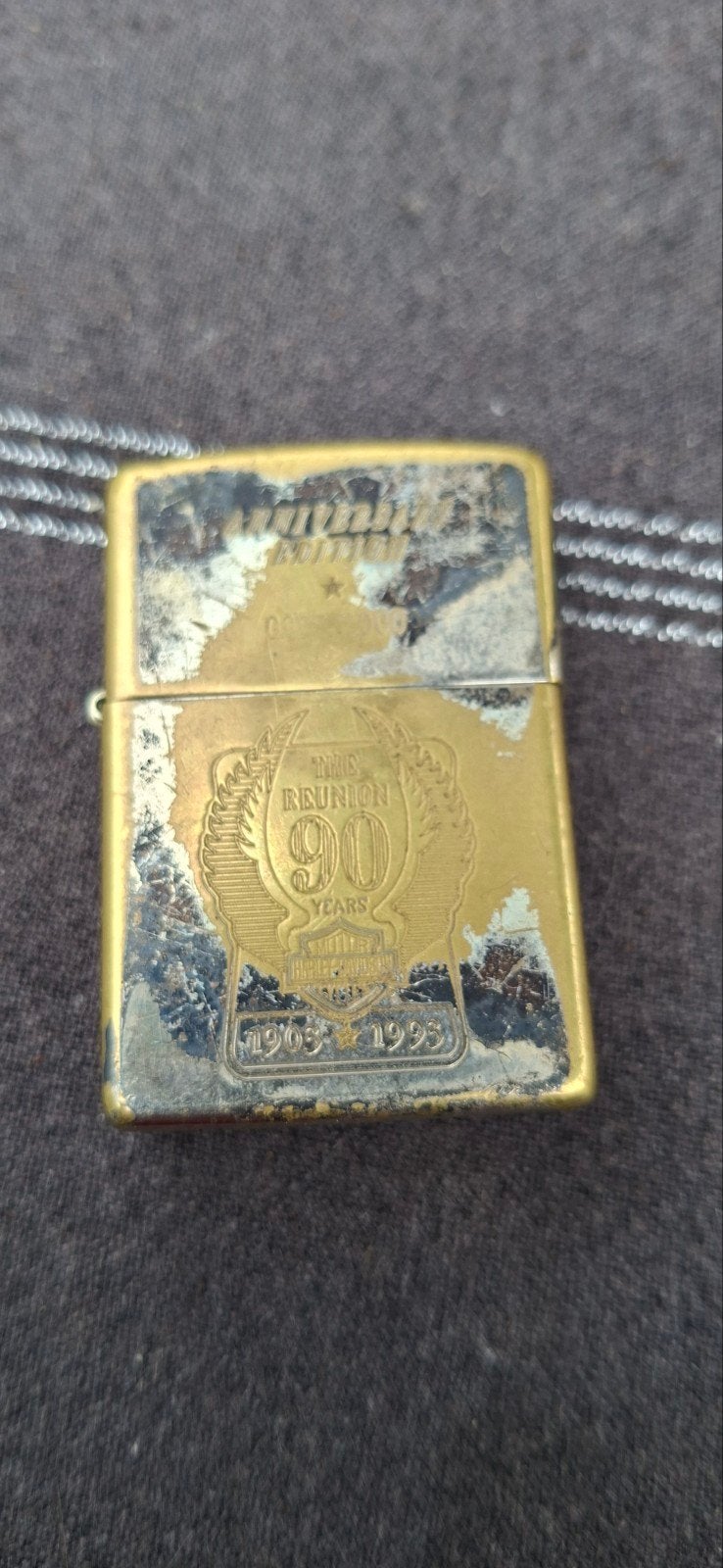 Vintage Zippo Aansteker - The Reunion 90 Years 1903-1993, Ophalen of Verzenden, Gebruikt, Aansteker
