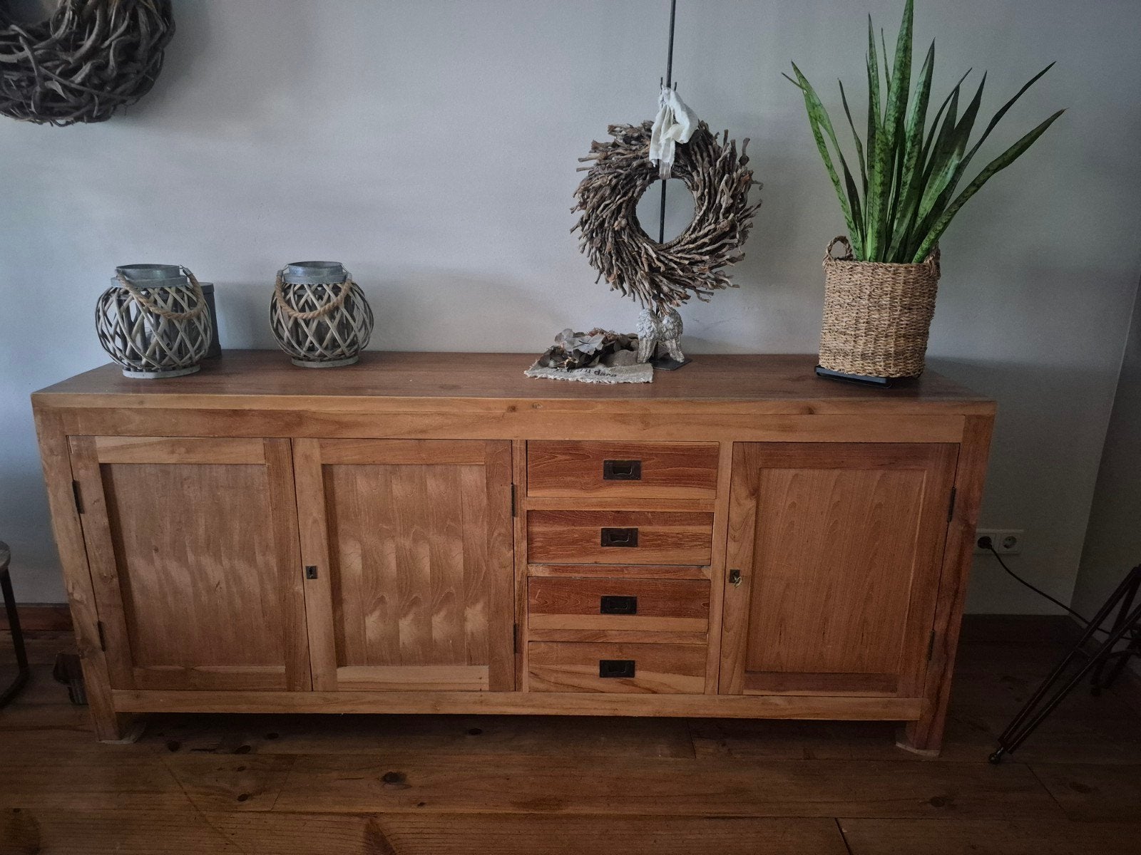 teakhouten dressoir, Ophalen, 25 tot 50 cm, 200 cm of meer
