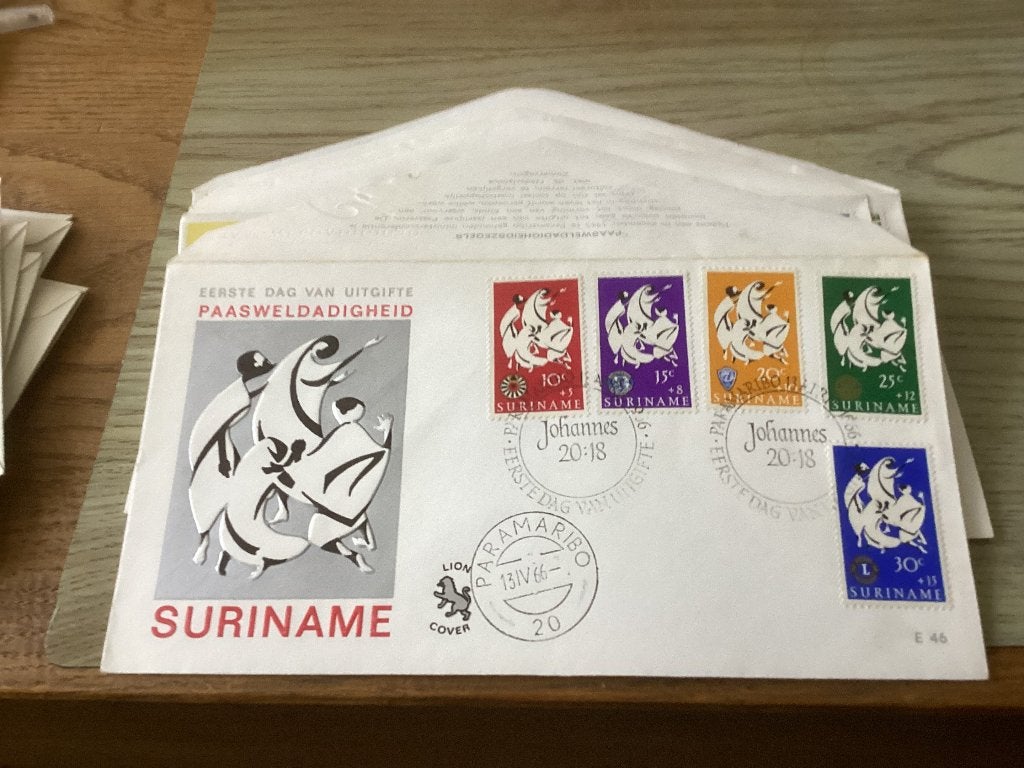 No3357 Suriname E46 anders Nederland jaargangen fdc 1963 tm, Postzegels en Munten, Verzenden, Onbeschreven, Rest van de wereld