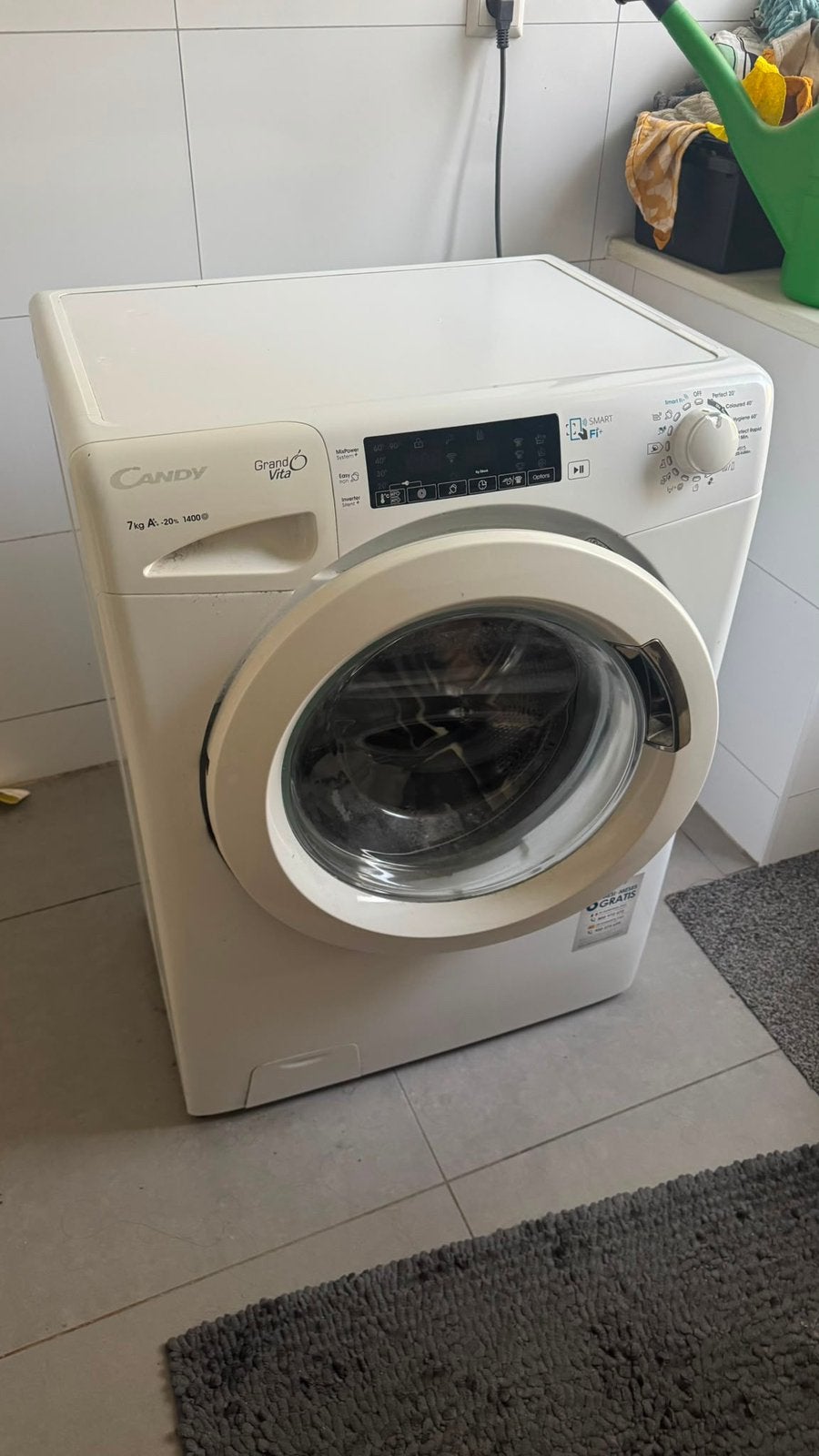 Wasmachine Candy Grand Vita, Witgoed en Apparatuur, Ophalen, Zo goed als nieuw, 1200 tot 1600 toeren, 85 tot 90 cm