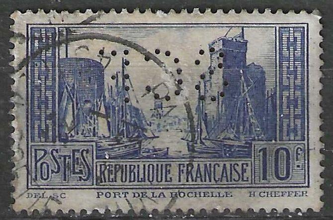 Frankrijk 1929:1931 - Yvert 261perf - Rochelle (ST), Verzenden, Gestempeld