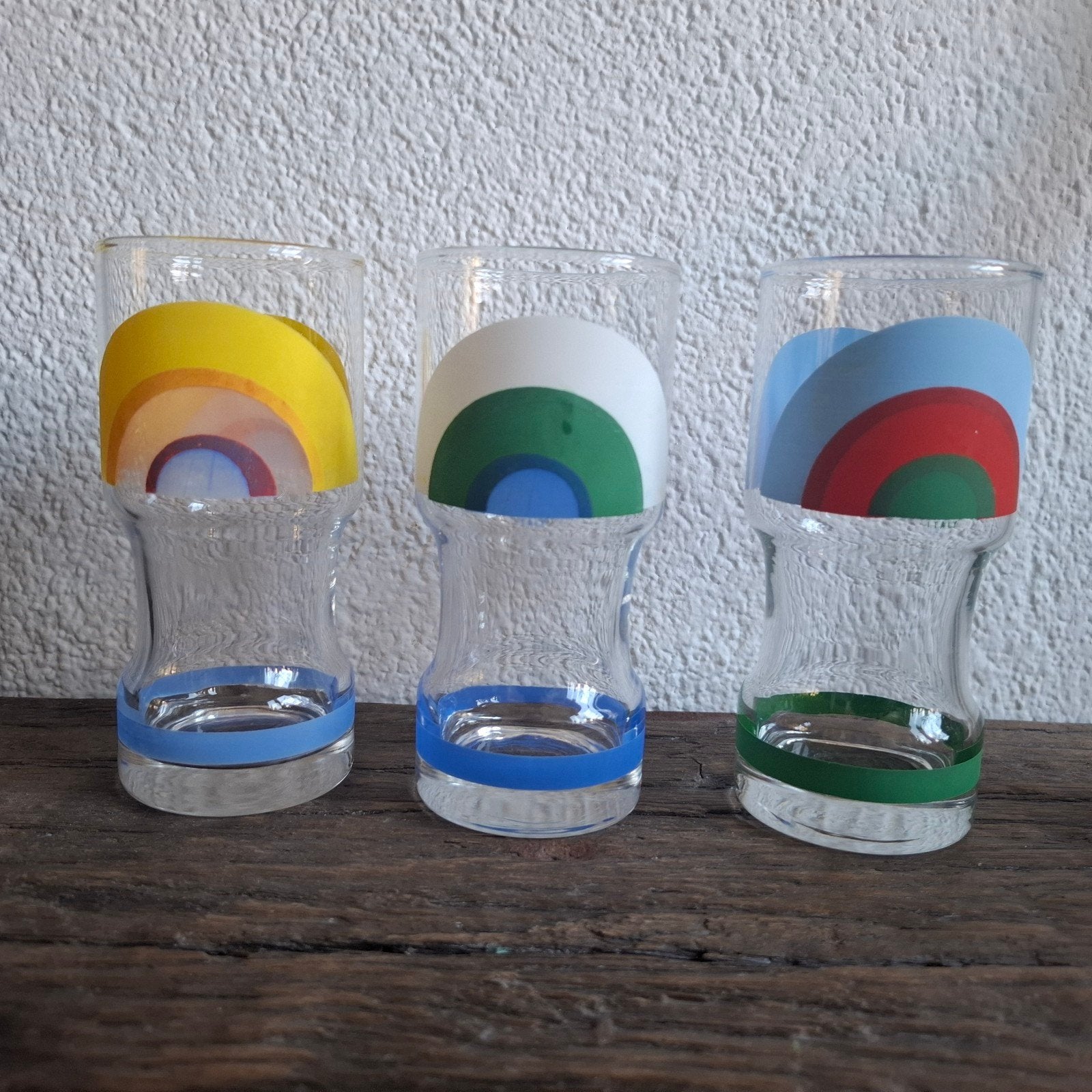 vintage italiaans pop art/ mempis stijl drinkglazen uit 1980, Ophalen of Verzenden