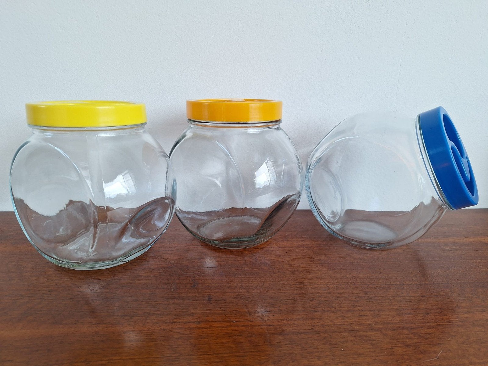3 glazen voorraadpotten van Pasabahce, Glas, Ophalen of Verzenden, Zo goed als nieuw, Voorraadpot