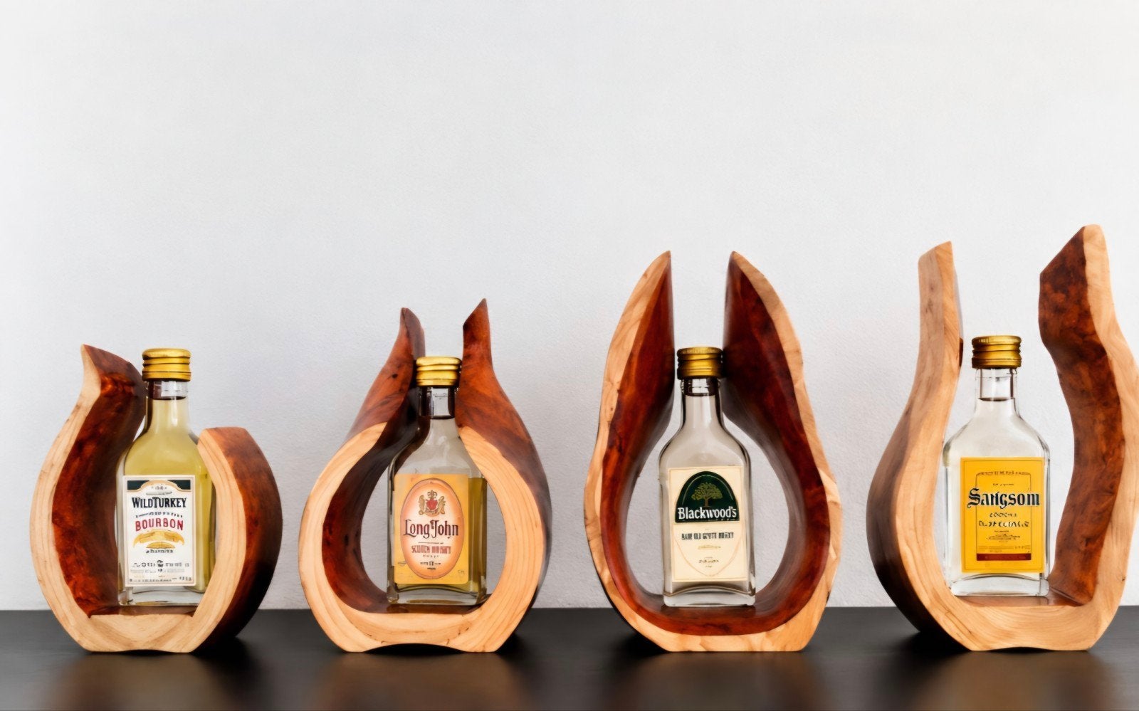 Handgemaakte Houten Flessenhouder / Whiskyhouder, Ophalen of Verzenden