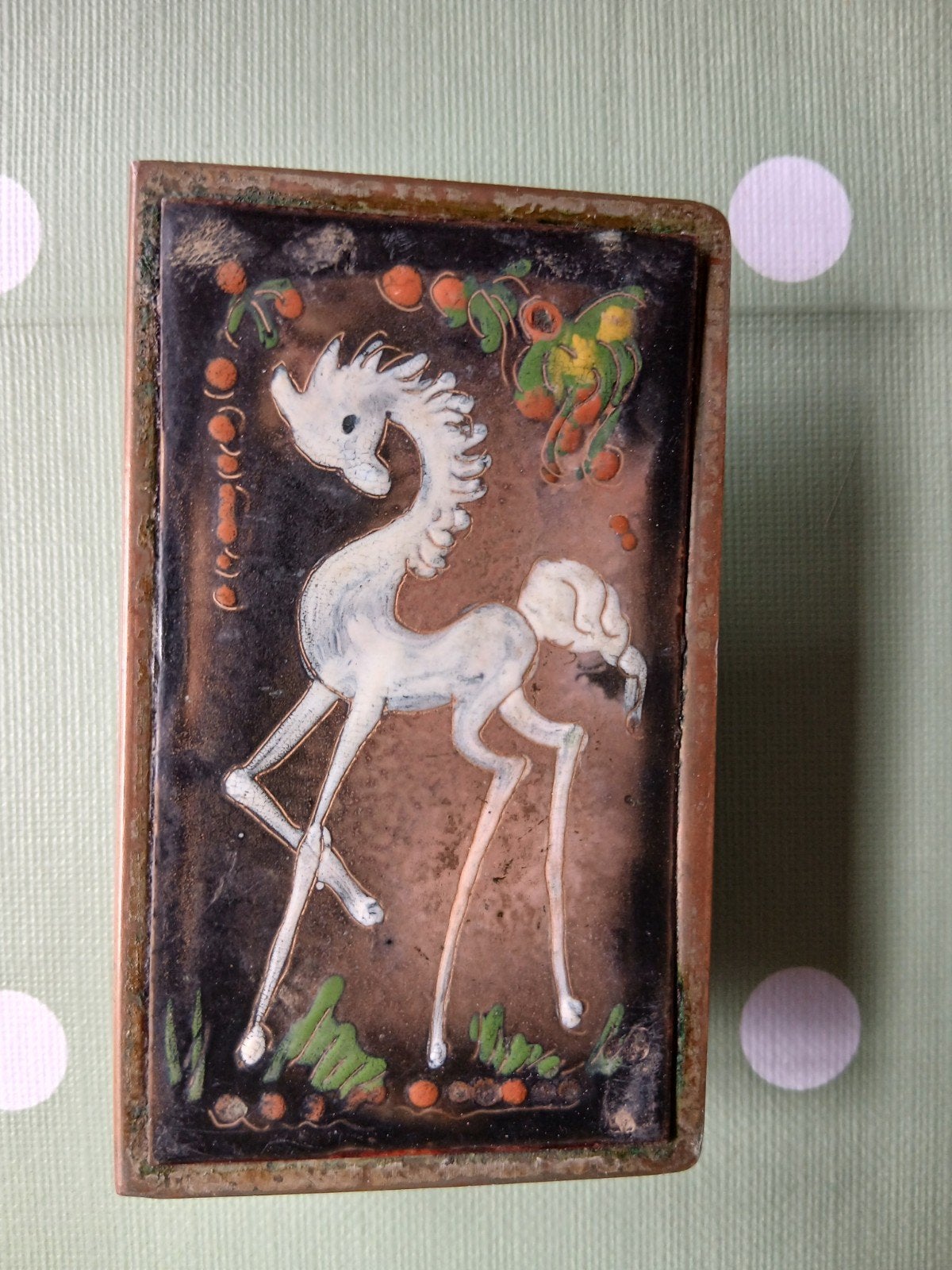 Vintage Luciferdoos Houder met Paard Motief, Ophalen of Verzenden, Gebruikt, Overige typen