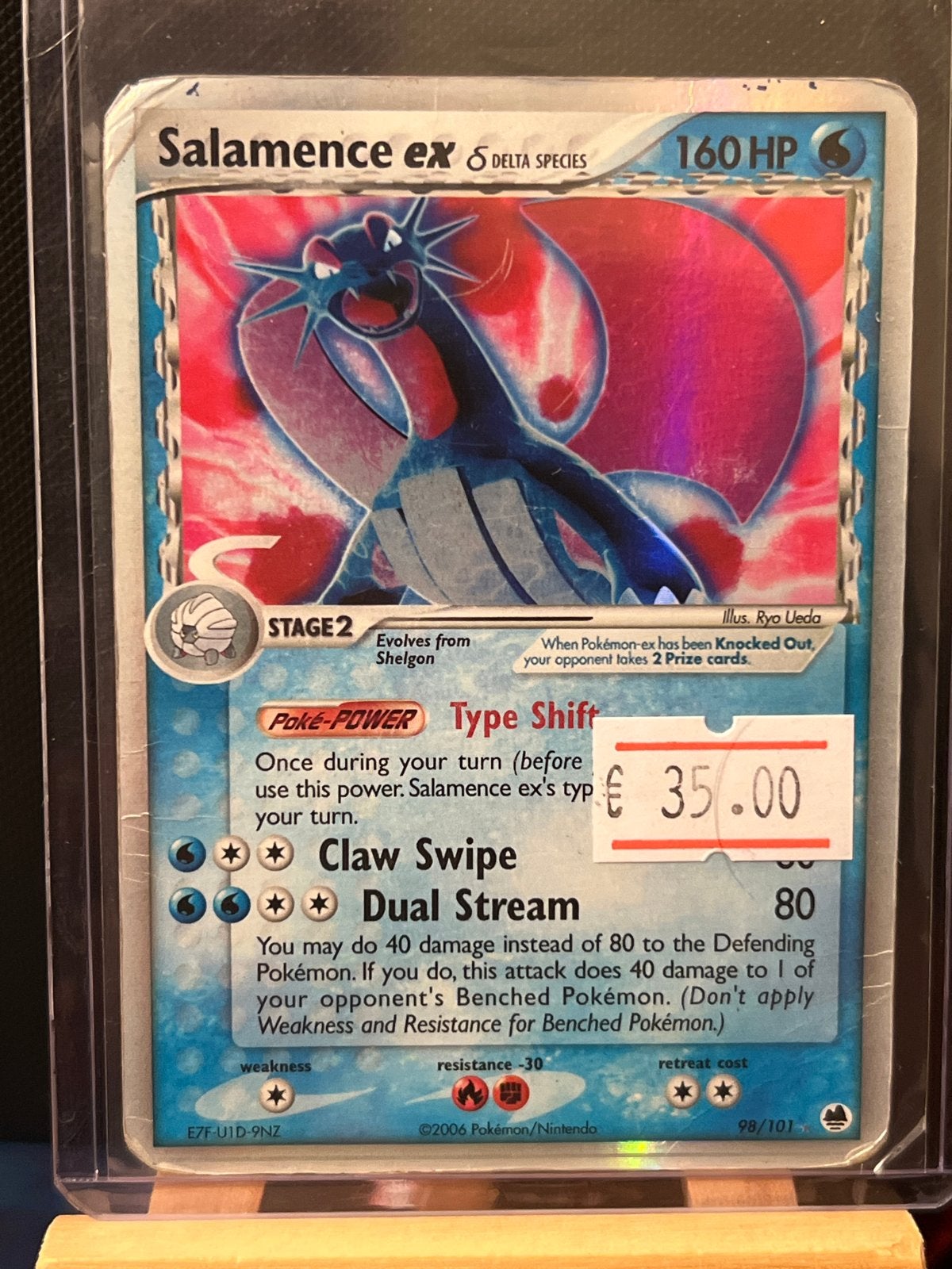 Salamence ex Delta Species Pokémon Kaart (160 HP), Ophalen of Verzenden, Gebruikt, Losse kaart