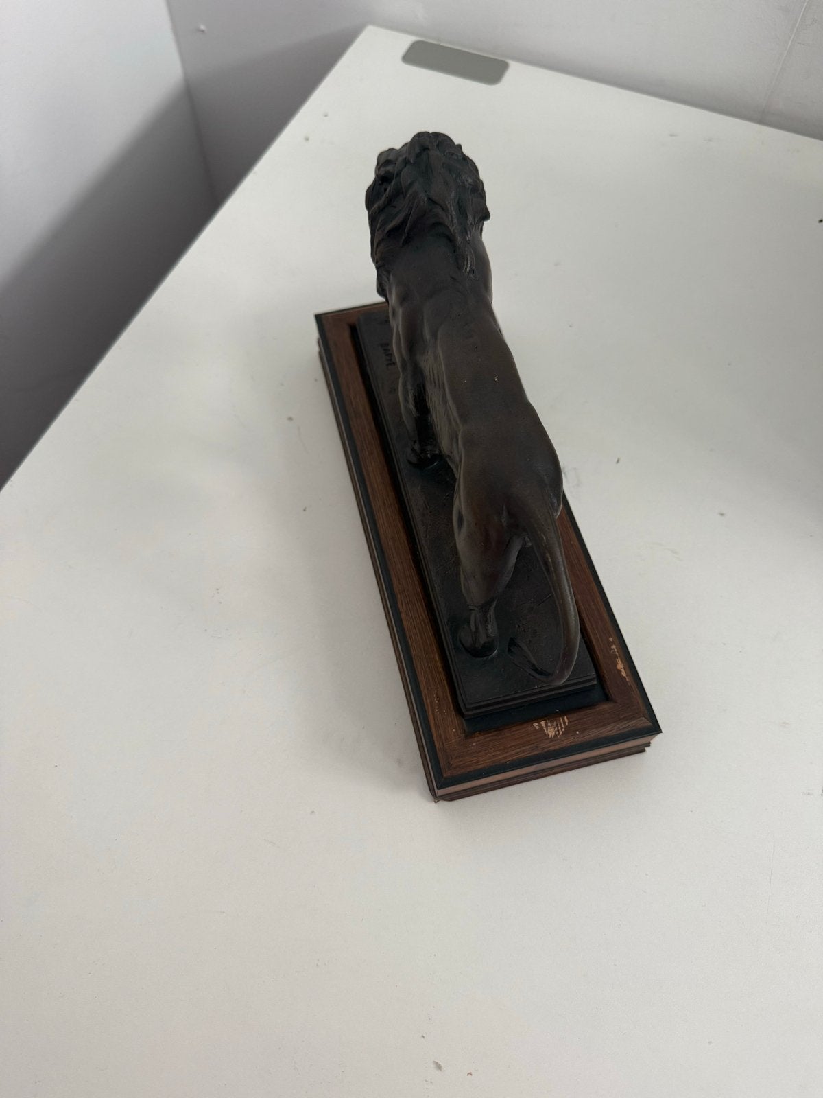 Bronzen Leeuw op Sokkel - Antoine-Louis Barye, Ophalen of Verzenden, Beeld, Bruin, Brons