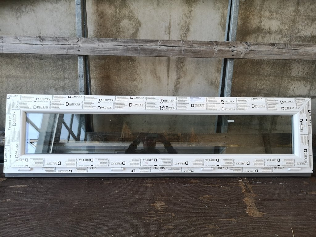 Kunststof kiep kozijn 200 x 50 cm wit RAL 9016, Niet ingevuld, Kunststof, Raamkozijn, Niet ingevuld