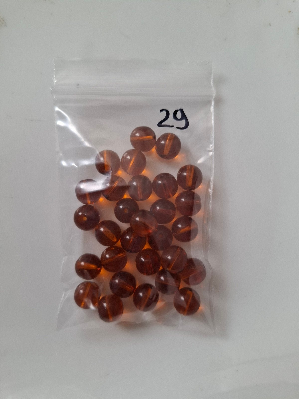 29 stuks 8 mm glaskralen bruin oranje kralen partij, Kraal, -, -, Nieuw