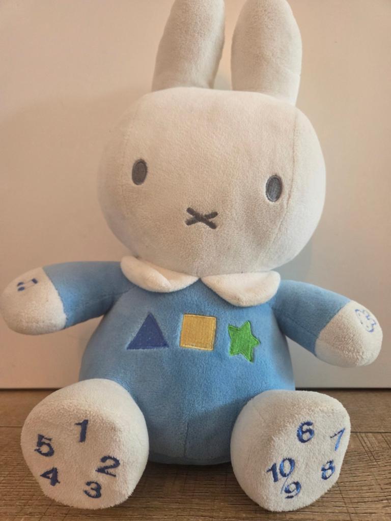 Nijntje knuffel met geluid, Blauw, Konijn, Nijntje, Ophalen of Verzenden
