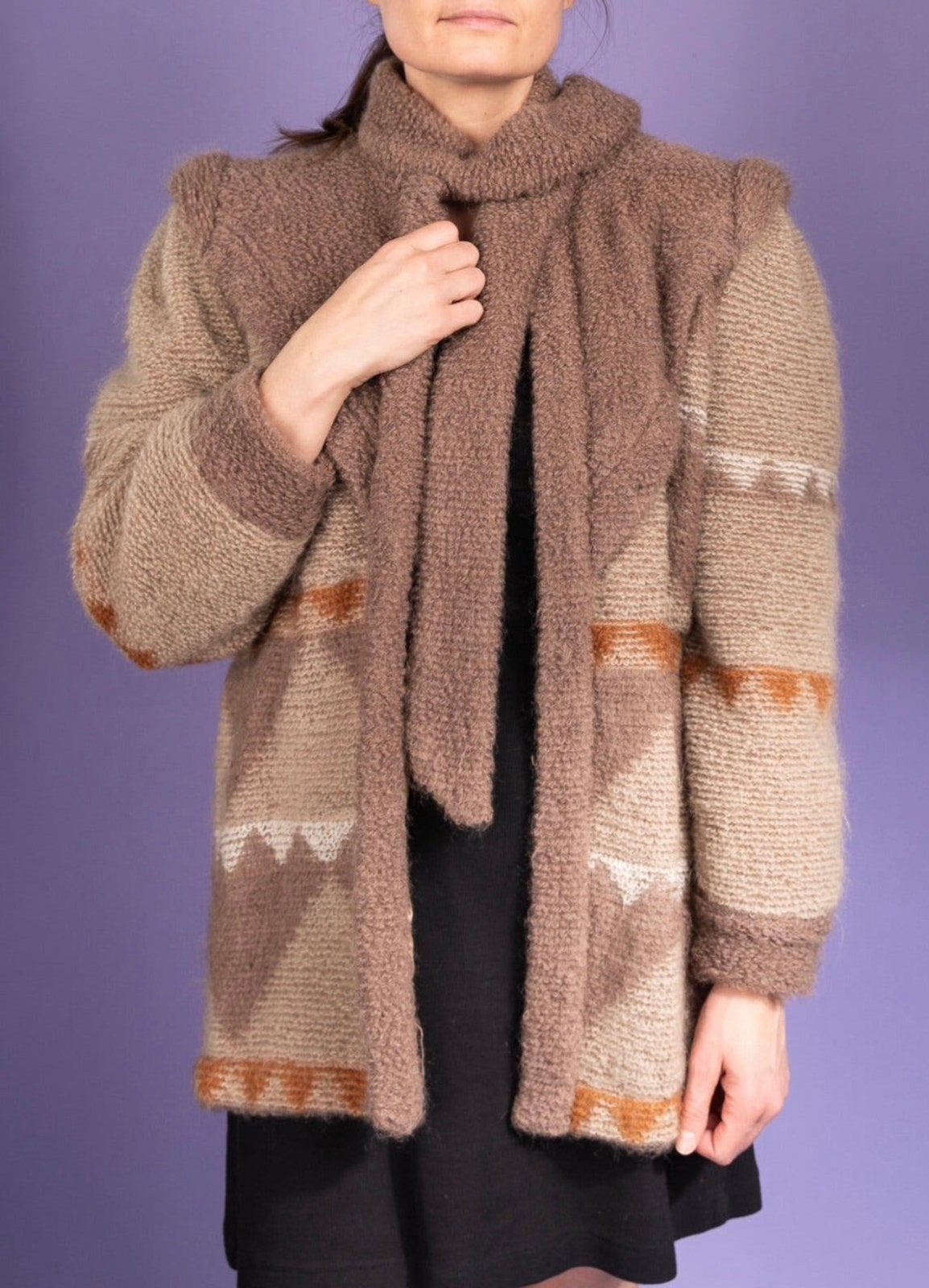 Escada Mohair Jacket vintage trendy Coat CARDIGAN western, P, Bruin, P, Ophalen of Verzenden